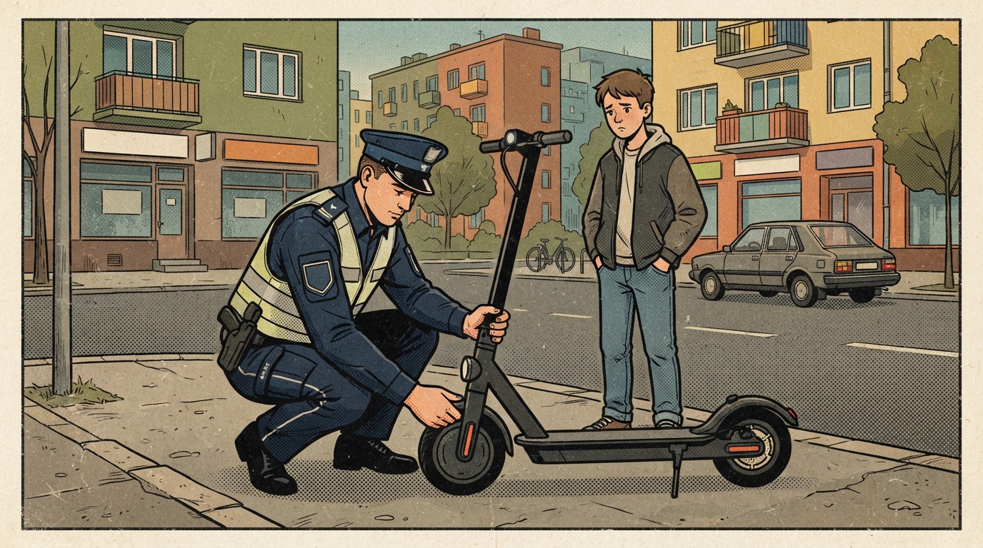 Policja kontroluje hulajnogi w centrum
