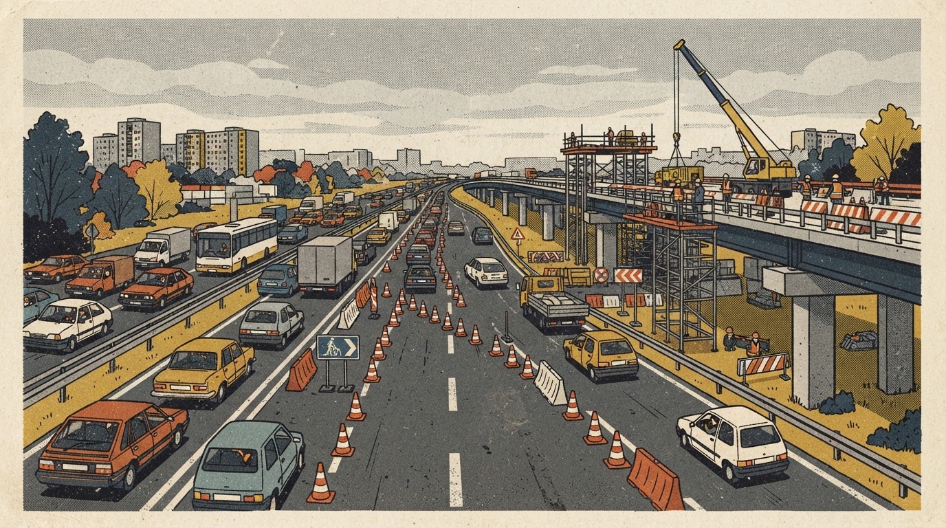 Duże utrudnienia na A4 przez remont mostu