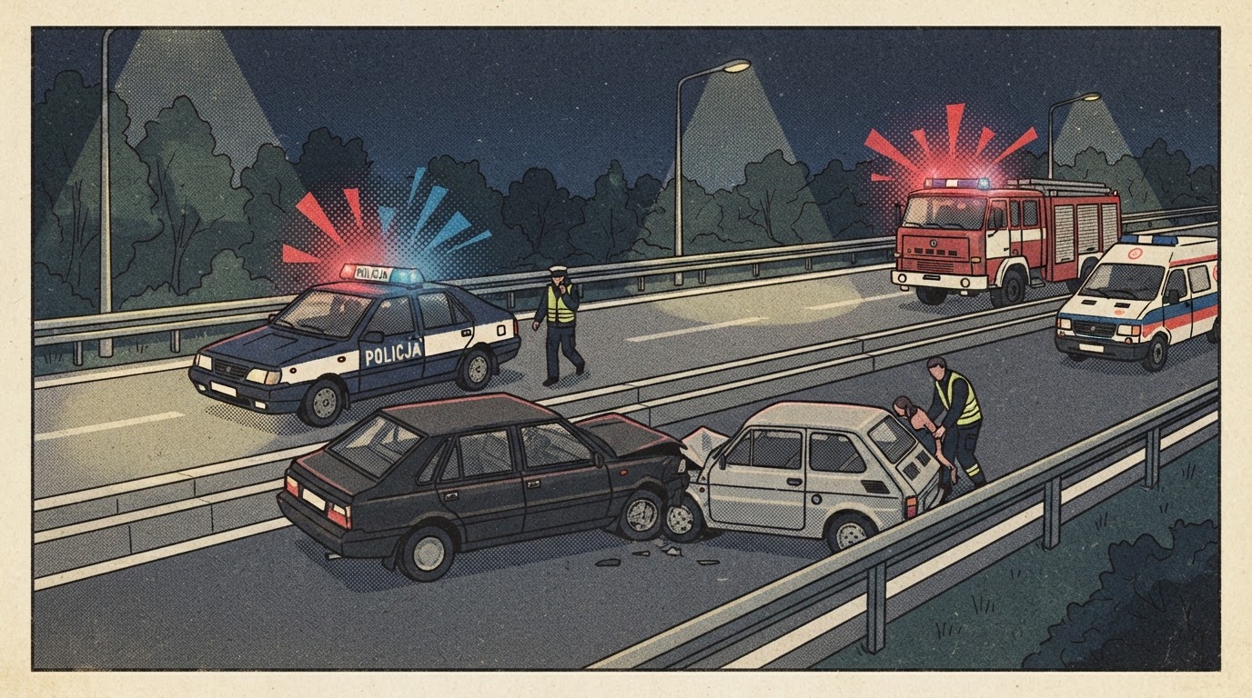 Kolizja na A4, utrudnienia na obwodnicy