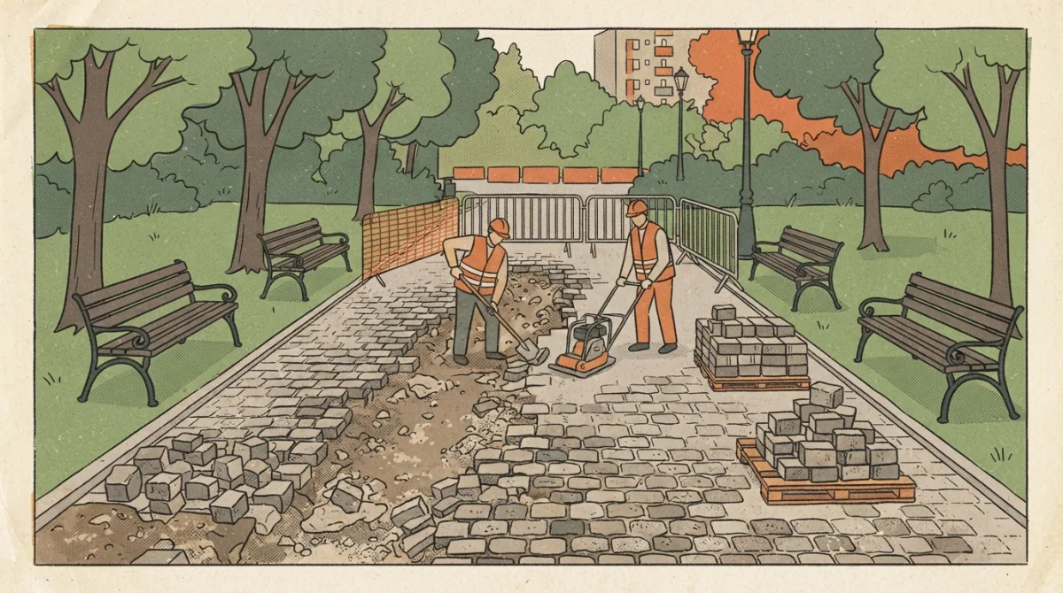 Remont alejek w Parku Kleparskim