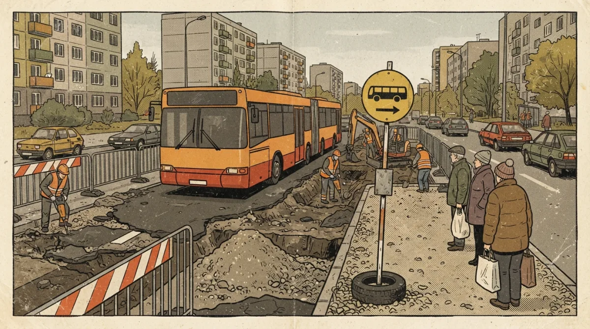 Przebudowa ul. Łowińskiego — zmiany autobusów