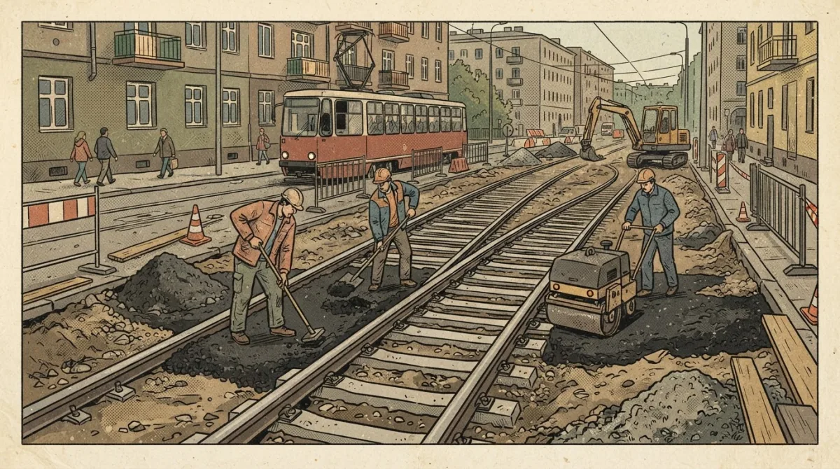 Tramwaj do Mistrzejowic — asfaltowanie na Strzelców