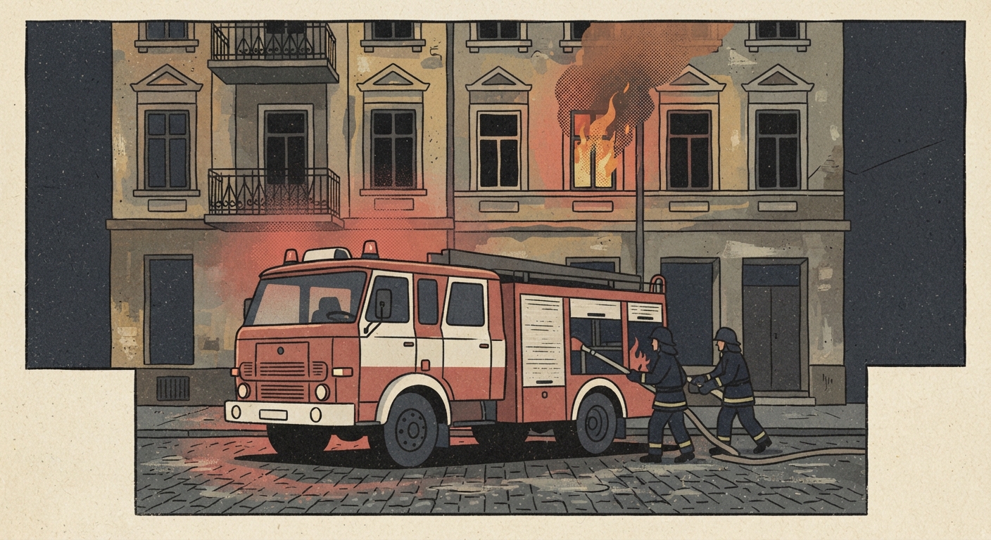 Pożar w bloku w centrum Krakowa