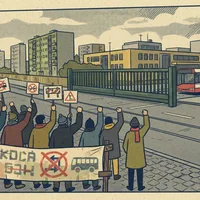 Protest przeciw nowej siatce KMK przy Czerwonych Makach