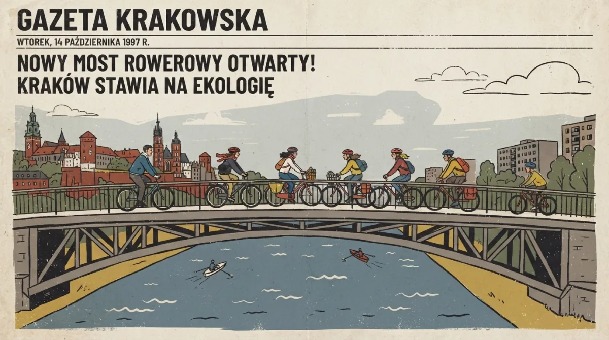 Projekt kładki rowerowej przez Wisłę przy Nowohuckiej
