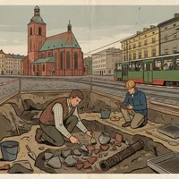 Przebudowa węzła Bagatela — archeolodzy badają średniowieczne znaleziska