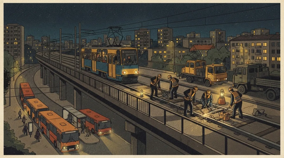 Nocne wyłączenia tramwajów na Wielickiej