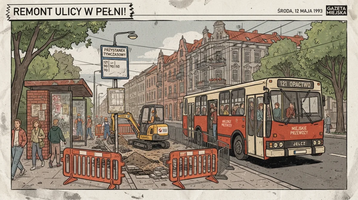 Al. Krasińskiego: remont przystanku Jubilat 04