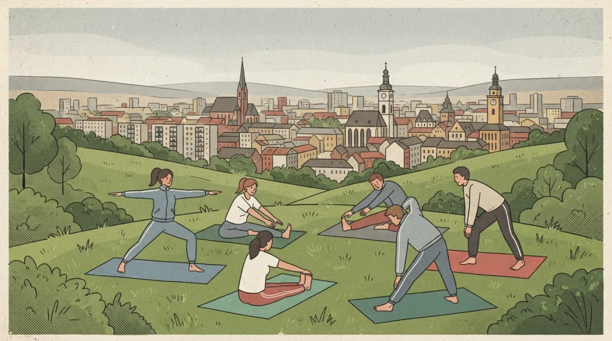 Pilates o zachodzie słońca na Kopcu Krakusa