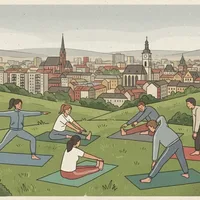 Pilates o zachodzie słońca na Kopcu Krakusa