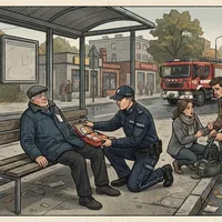 Policjant uratował seniora na przystanku