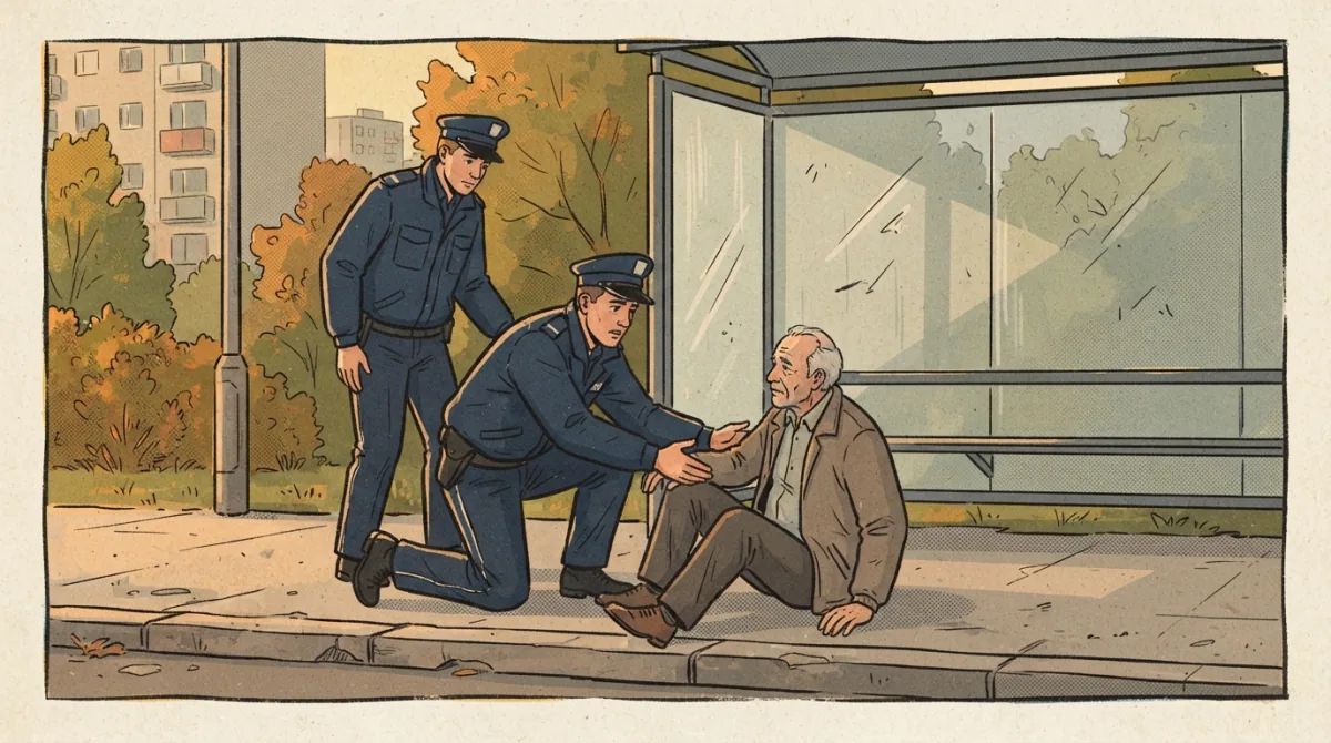 Policjanci uratowali 57-latka, który zasłabł na przystanku