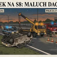 Dachowanie na S7: utrudnienia w kierunku Krakowa