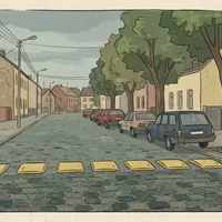 Solna z progami zwalniającymi po wypadku