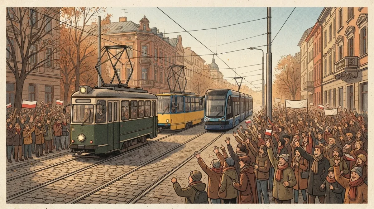 Parada tramwajów na 125-lecie krakowskiego tramwaju